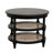 Round Wood Table with 2 Cane Shelves