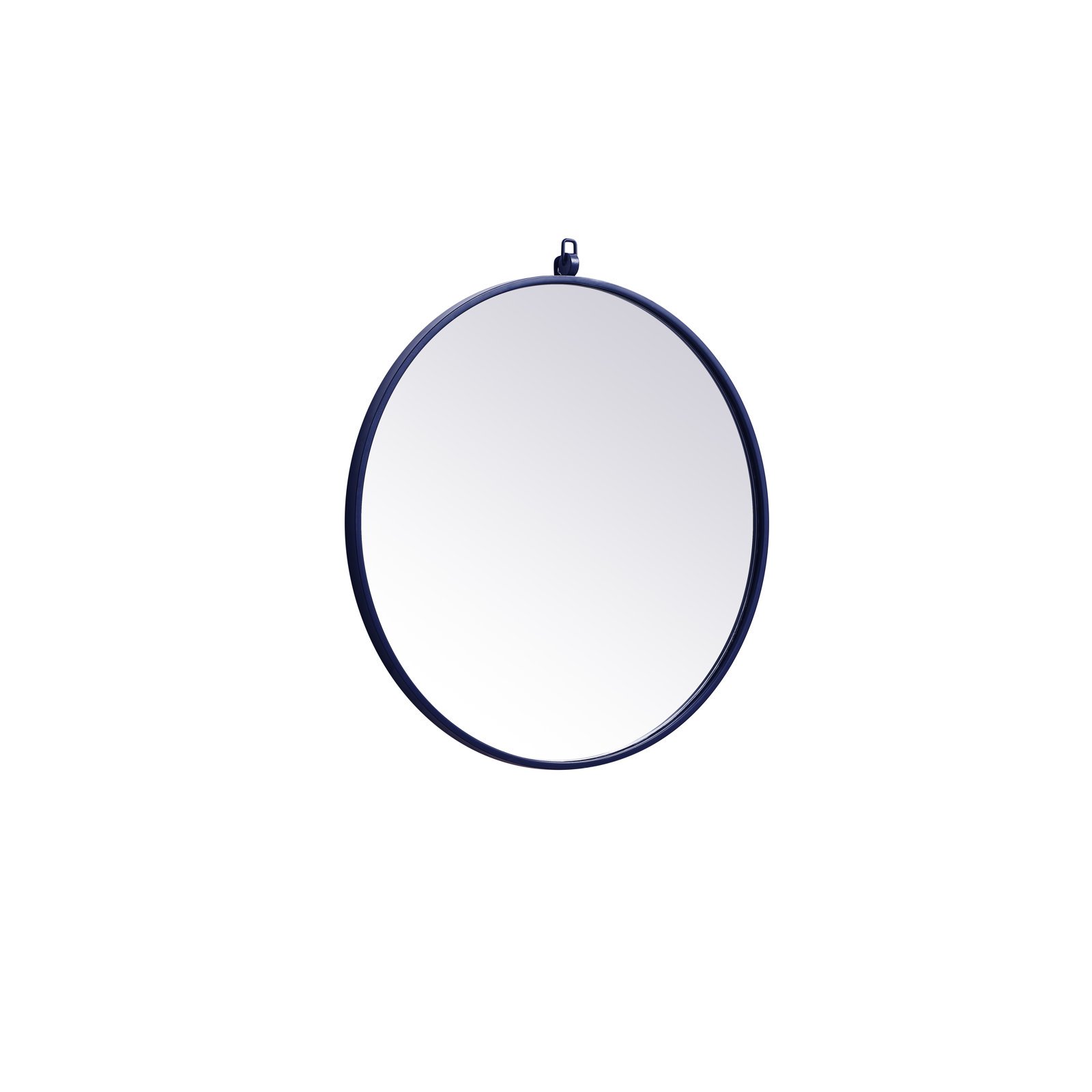 Cassie Metal/Manufactured Wood Round Wall Mirror, 24" x 24", Blue