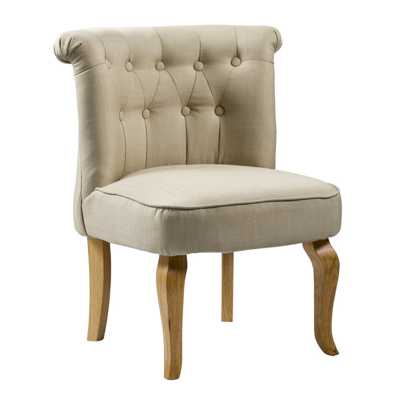 Meriwether Tufted Fabric Upholstered Dining Chair, Beige