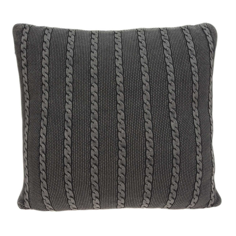 Coussin décoratif gris anthracite, Gris anthracite, Poly