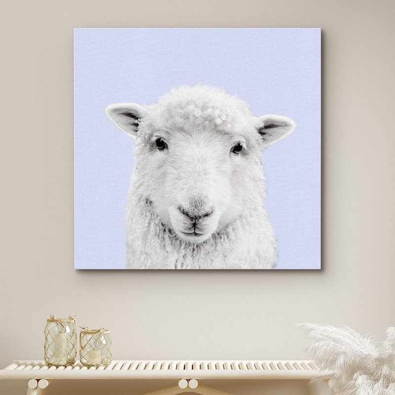 Baby Animals " Lamb Portrait Animals Wildlife ", 16" H x 16" W x 1.5" D