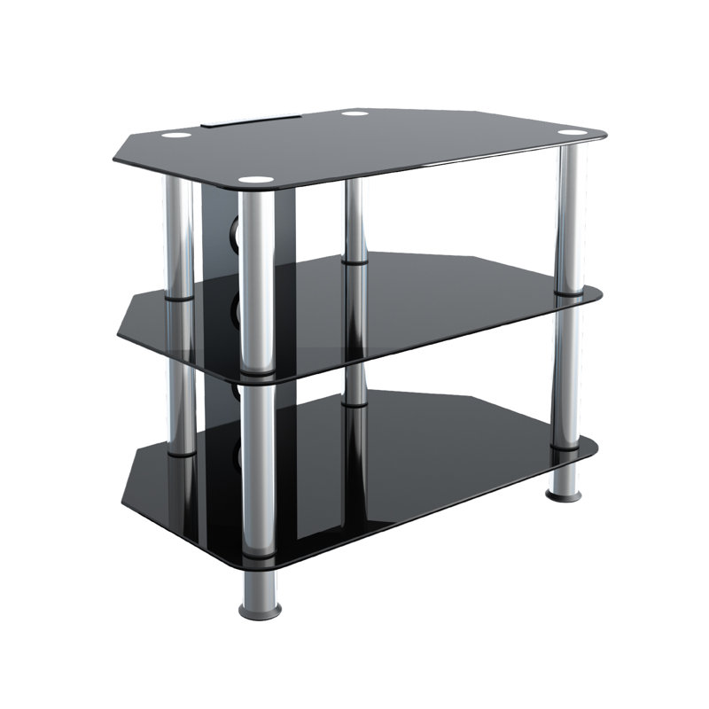 Grundy Unfinished TV Stand for TVs up to 32", Chrome/Black