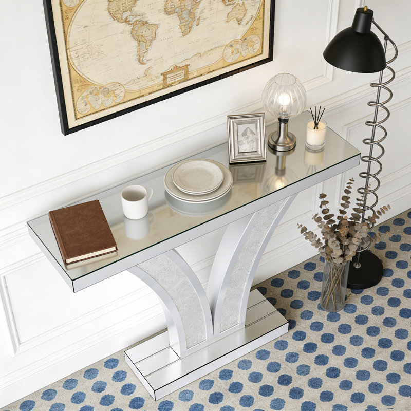 Mirrored Console Table Modern Entryway Table