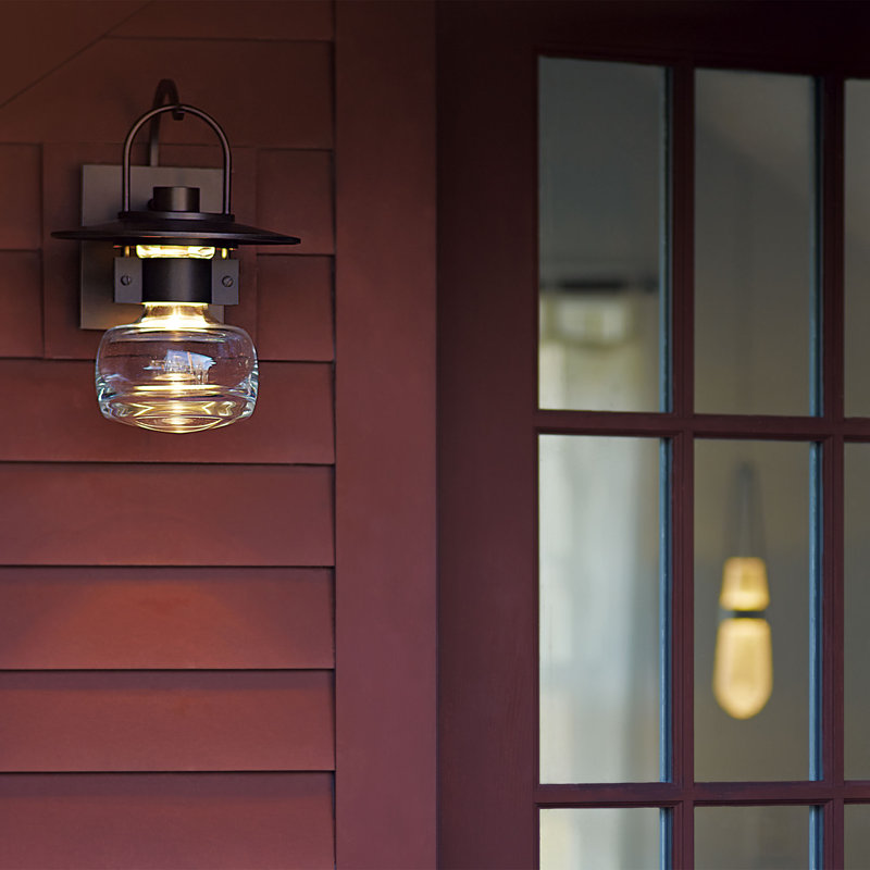 Mason Outdoor Wall Lantern, 9.7" H x 7.2" W x 8" D, Coastal Burnished Steel