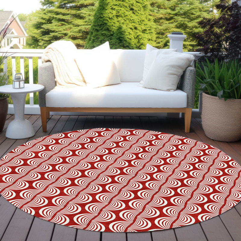 Tapis intérieur / extérieur rouge Kairova , 2'3" x 7'6"