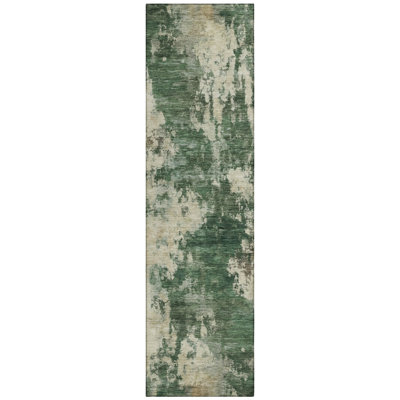 Machine Washable Indoor/Outdoor Xhevrie Fern Rug