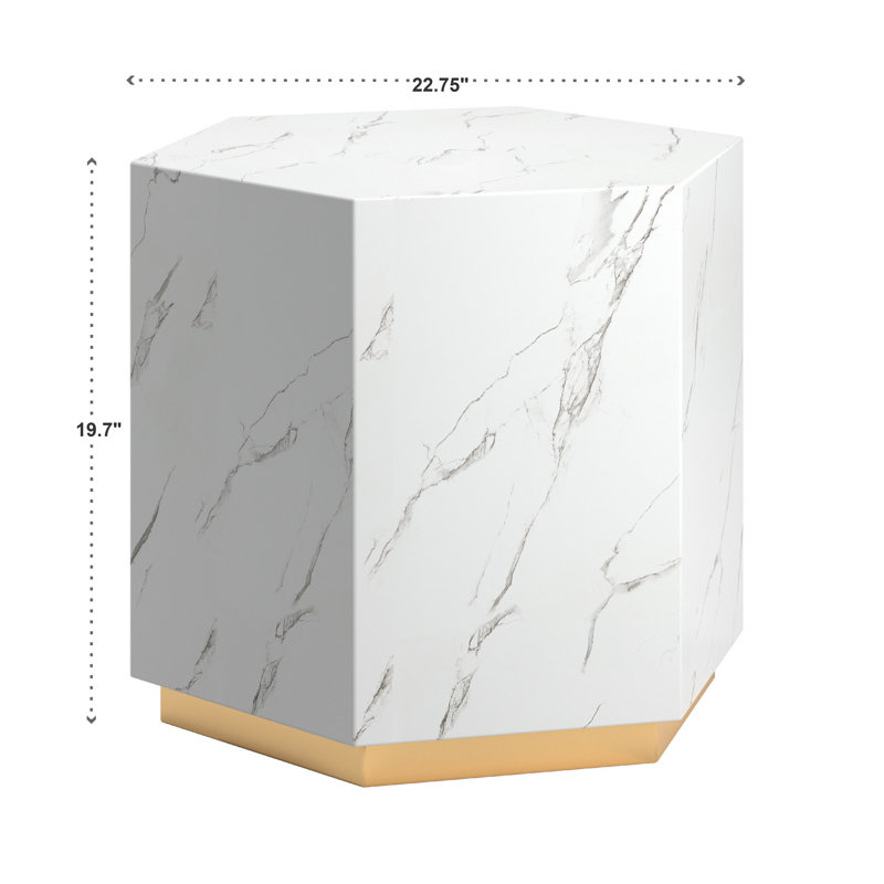 Roman End Table, White