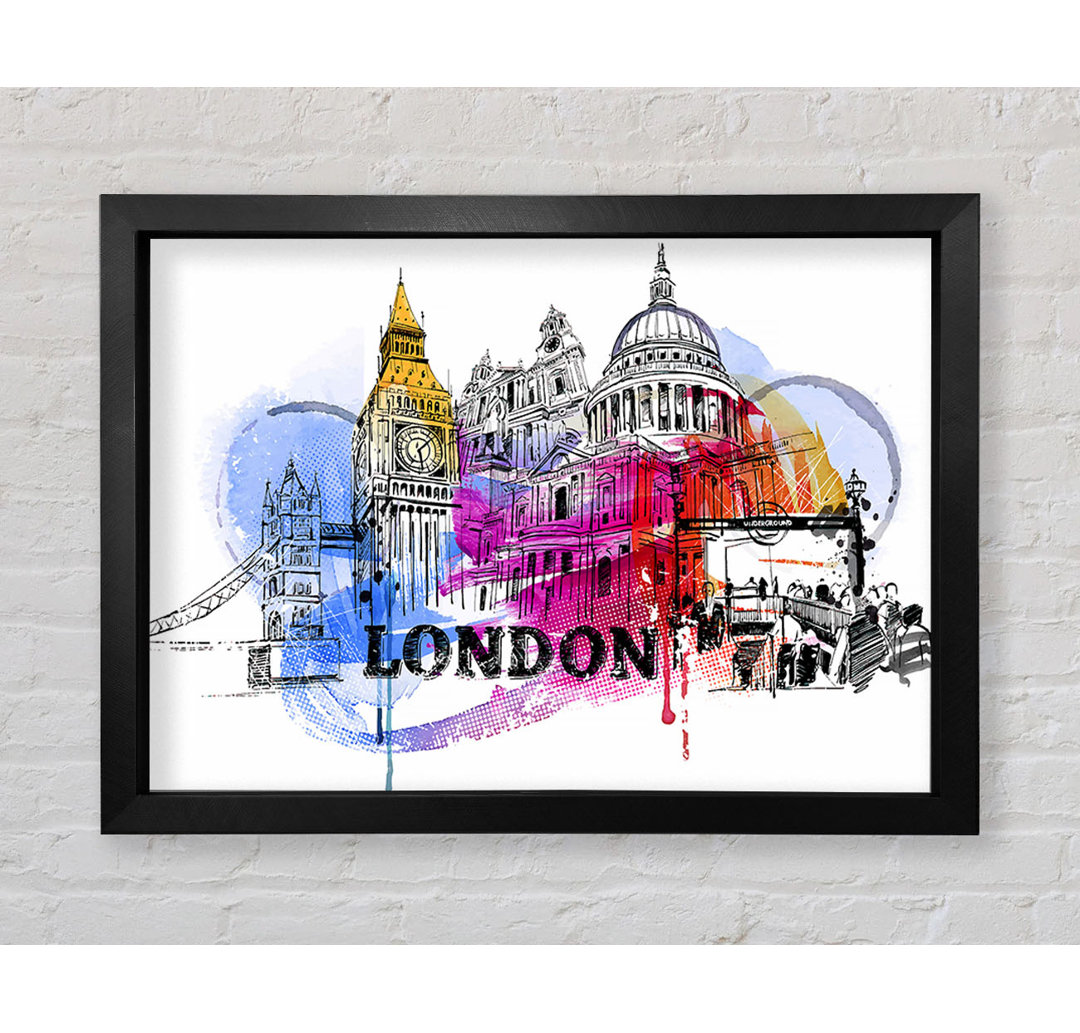 London Iconic Places Gerahmter Druck