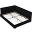 Lit double rembourré en velours noir avec cadre confortable pour la chambre à coucher et le salon