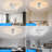 Modern LED Ceiling Light, Flush Mount Ceiling Light With Dimmable Remote Control, 6Rings Acrylic Ceiling Light Fixture For Bedroom, Living Room, Kitchen, Office Lamps