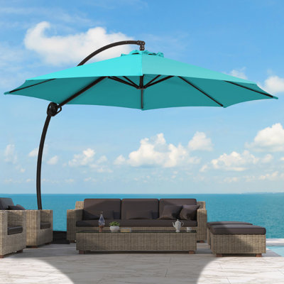 Bersa 11 ft Cantilever Patio Umbrella with Infinite Tilt, Aluminum Pole, Protective Cover & Sandbag