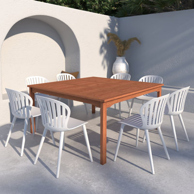 Amazonia Outdoor Patio 9pc 100%  FSC Certified Wood and Aluminum Dining Set