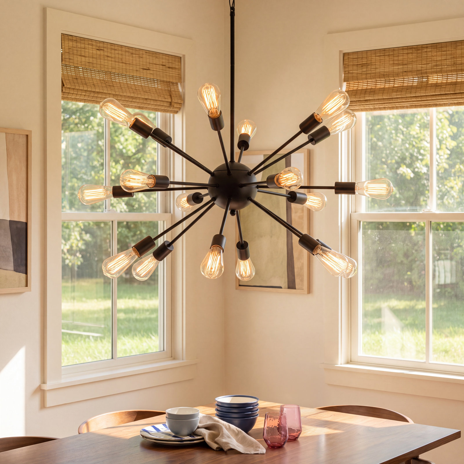 Kaspar Iron 18-Light Chandelier, Black