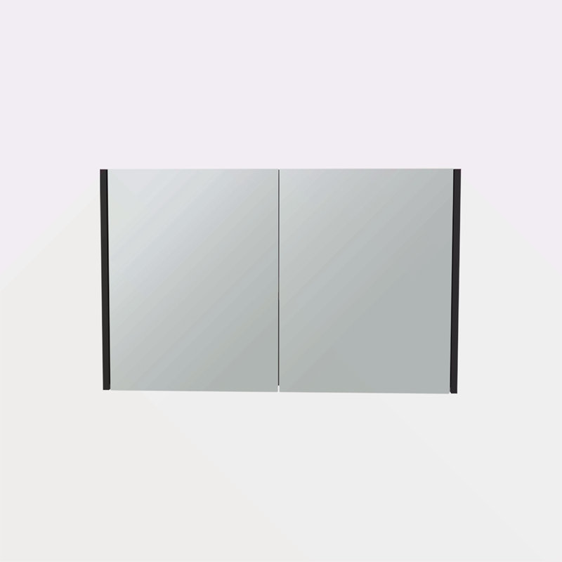 19.7" H X 31.5" W Double Door Mirror Medicine Cabinet, Three Interior Shelves For Bathroom, Kitchen , Black