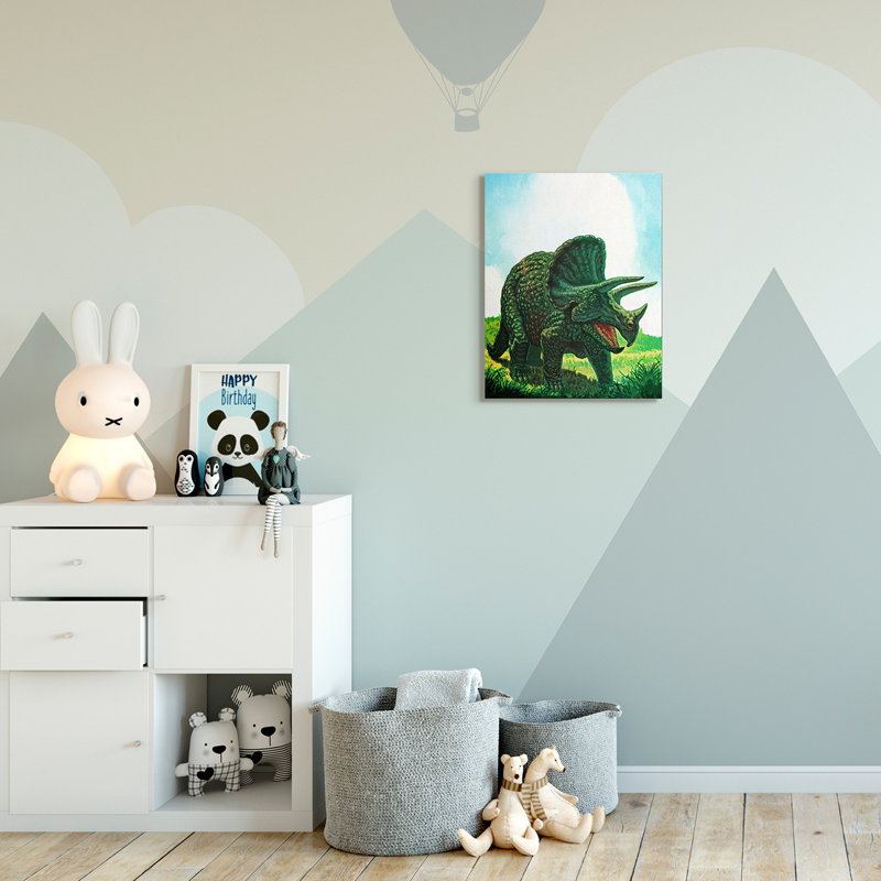 Art sur fond de dinosaure Levins, Toile tendue, H 20 po x l 16 po