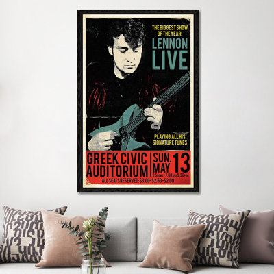 John Lennon at the Greek Civic Auditorium by Radio Days - Graphic Art Print on Canvas