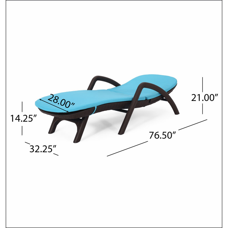 MIKAEL CHAISE LOUNGE WITH CUSHION, Blue