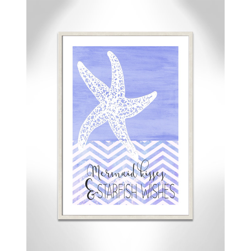 Adhésif décoratif «Mermaid Kisses», H 34,5 po x l 24,5 po x P 1,18 po, Encadré de boîte à grain de bois blanc