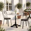 Table bistro de patio 31,5 "carrée avec plateau en pierre frittée et base en fonte-130161223