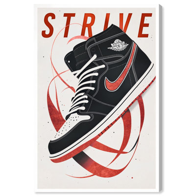 Red Ribbon Sneaker Canvas Sneaker Wall Decor by 