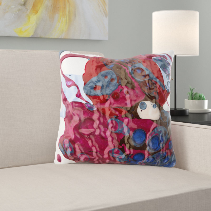 Coussin décoratif paint Wilkey, Microsuède, Intérieur