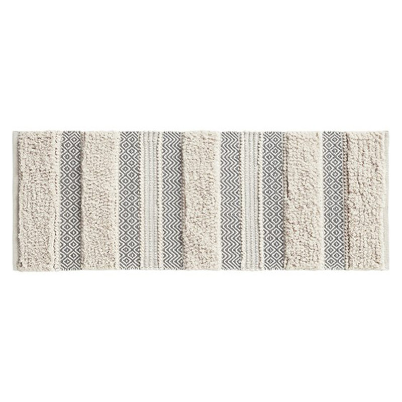 Woven Texture Stripe Bath Rug Grey 22X58", Gray, Single - 58" L x 22" W
