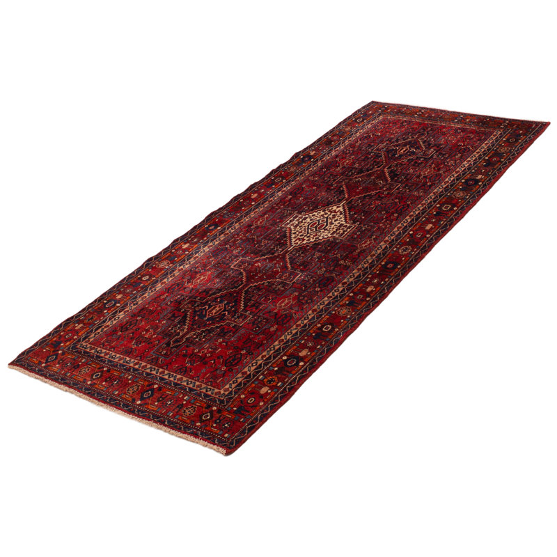 Tapis de couloir unique en laine style années 1990 4 pi 4 po x 10 pi 3 po Baccari