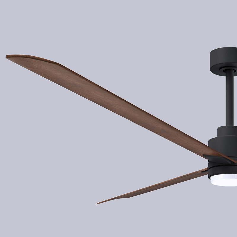 Ventilateur de plafond Alessandra, Noyer, Noir mat, 72"