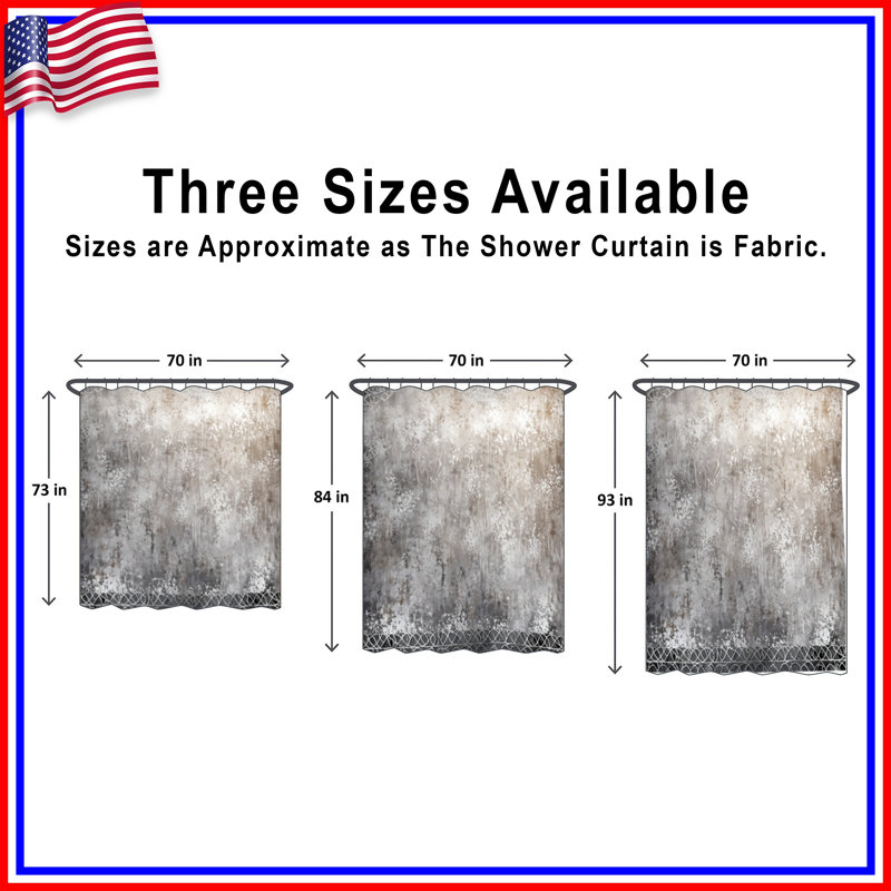 Silver Abstract Texture Shower Curtains Extra Long, 70in W x 84in H