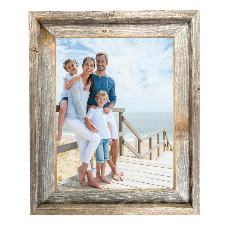 Rustic Weathered Gray Reclaimed Wood Beveled Picture Frame 24" x 36"