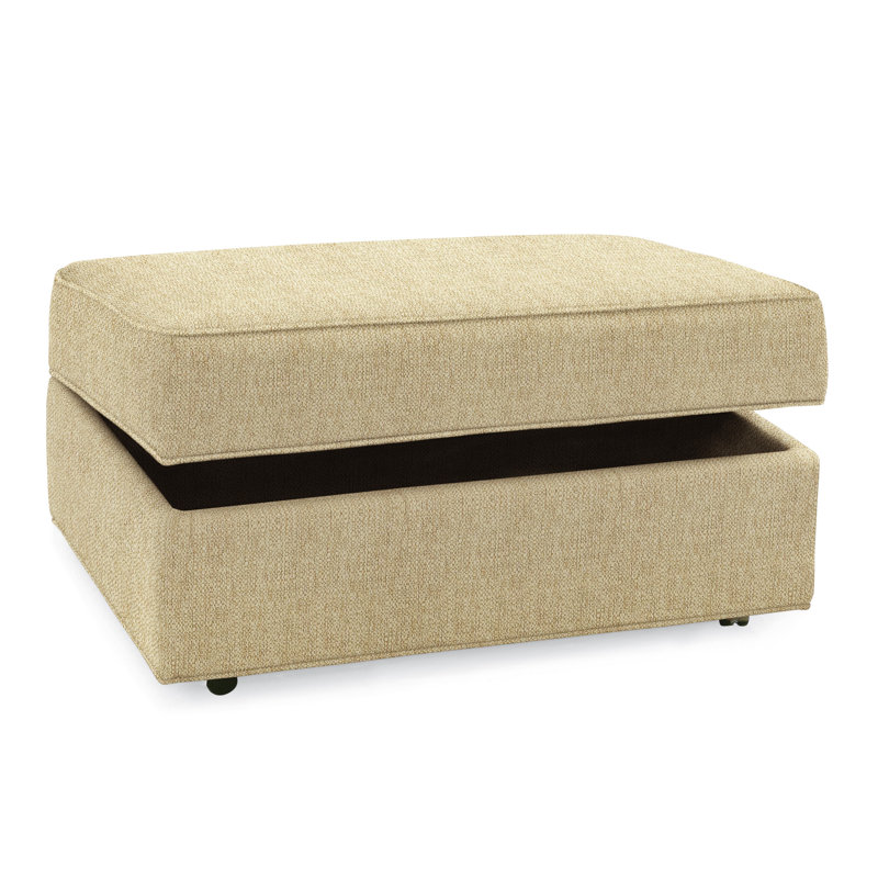 Upholstered Ottoman, Beige Sugar Performance; 0863-93