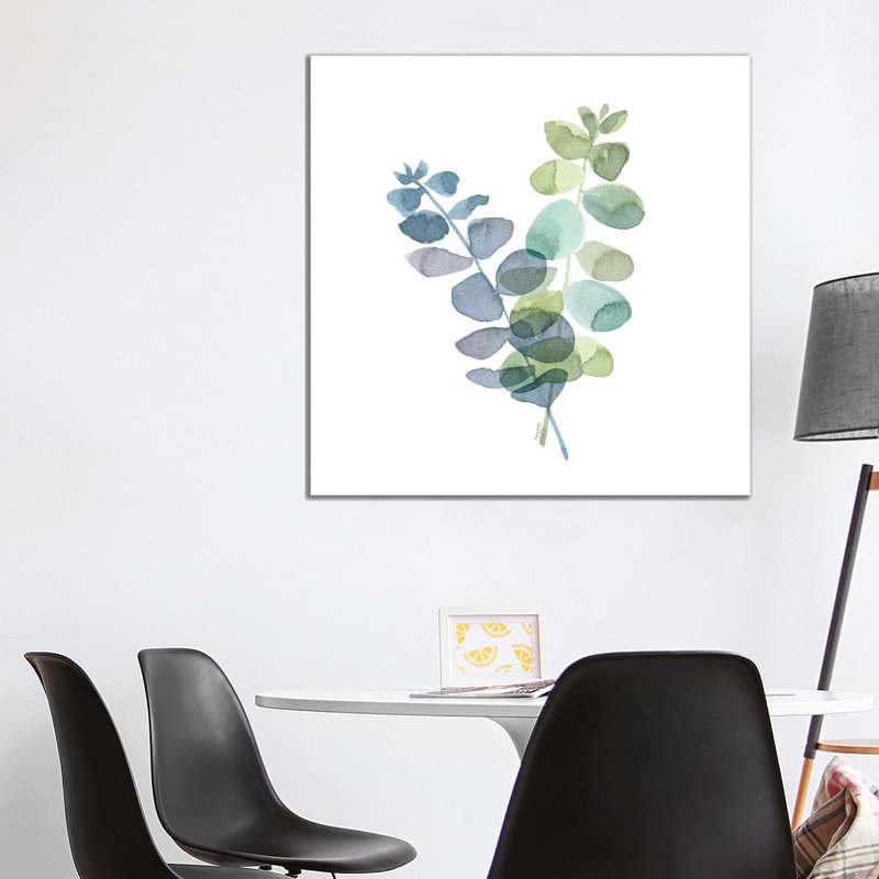 Natural Inspiration Blue Eucalyptus On White I by Tara Reed - Print on Canvas, Wrapped Canvas