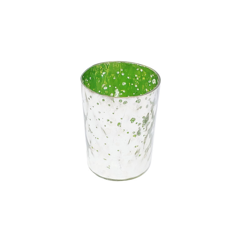 Porte-votive en verre tacheté, Vert foncé