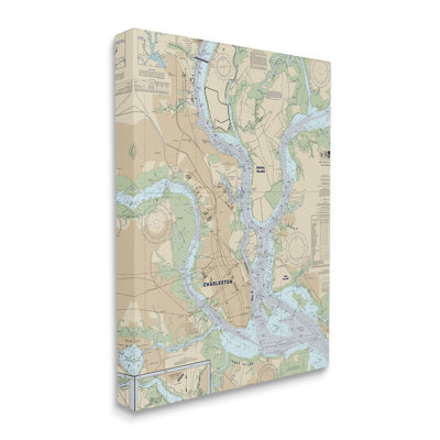 " Charleston South Carolina Nautical Map Daniel Island " by Daphne Polselli