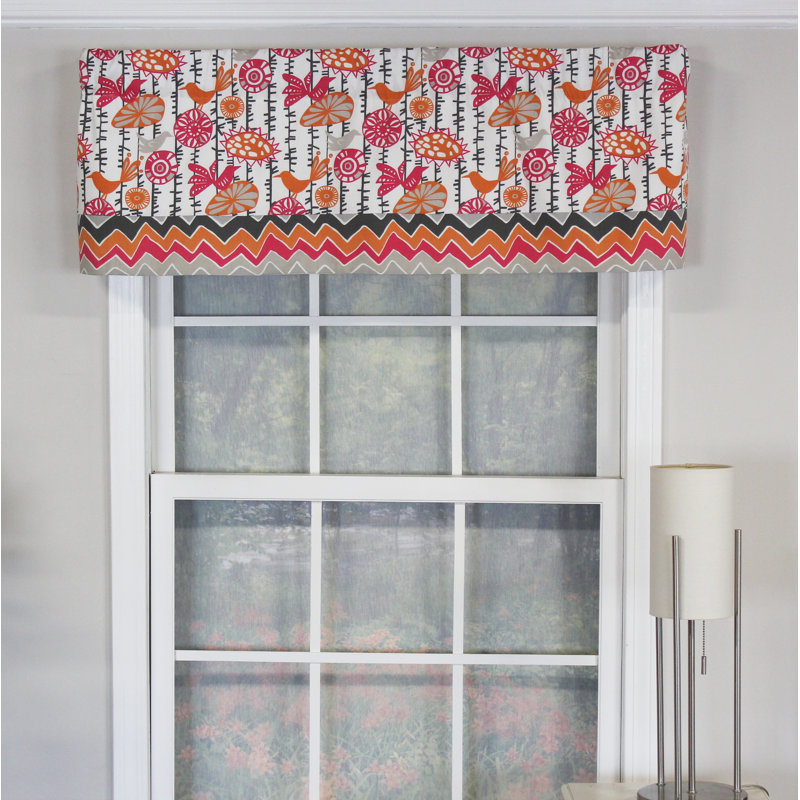 Cotton Blend Chevron Tailored Window Valance