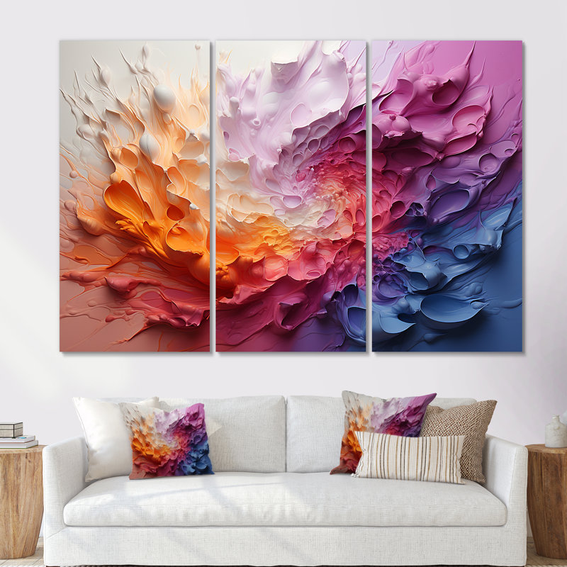 Arc-en-ciel blanc coloré I - art mural arc-en-ciel, Toile tendue, H 40 po x l 61 po x P 1 po