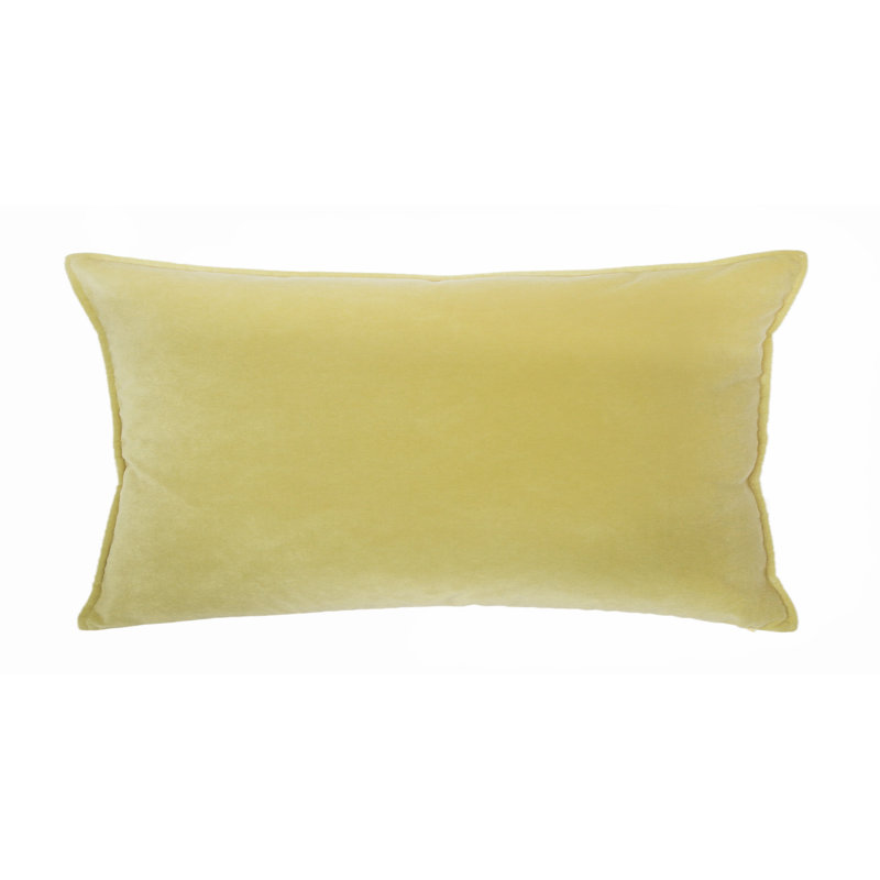 Franklin Washable Velvet Square Pillow Cover & Insert , Citrus, 12"H x 26"W