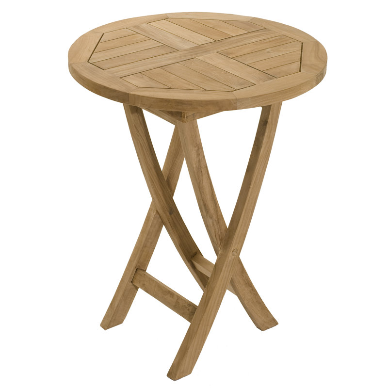 Woehler Round Teak Folding Outdoor Dining Table , cm W cm D, 77cm H x 60cm W x 60cm D