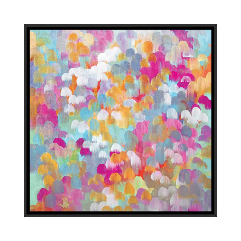 «Candy Collier», impression sur toile tendue, H 18 po x l 18 po x P 1,5 po, Toile encadrée noire, Pas de tapis