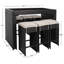 Ensemble repas pour 6 personnes en osier avec table rectangulaire Weisser-719427783-748512673