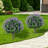 Set of 2 Artificial Lavender Topiary Ball Trees with Ground Spike for Indoor Porch Garden Backyard