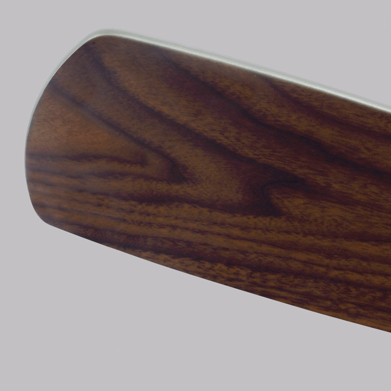 Stoller 44'' Ceiling Fan with LED Lights, Polished Nickel with Silver/Walnut Blades, LED