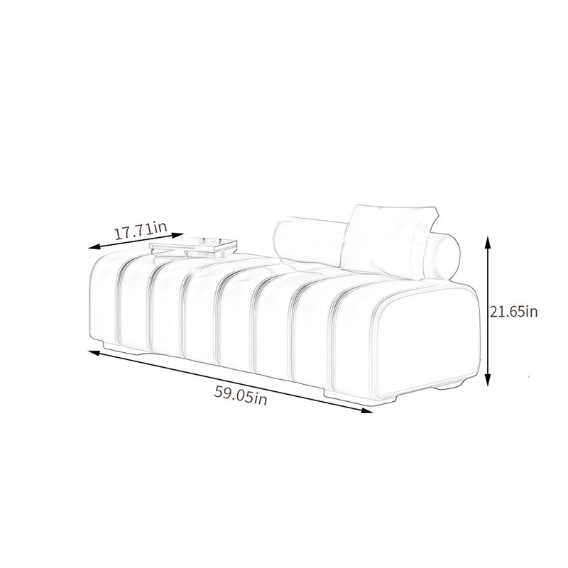 Banc rembourré Linoshka, Café, H 21,56 po x l 59,05 po x P 17,71 po
