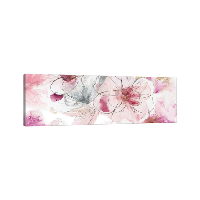 Pretty In Pink III by Asia Jensen - Wrapped Canvas Panoramic Painting, 30.48 cm H x 91.44 cm W x 3.175 cm D
