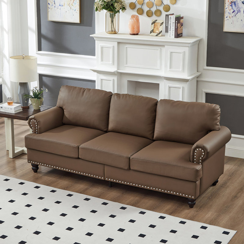 Canapé en tissu 83 po 83 po, Brun