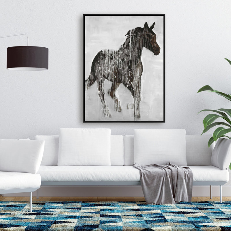 Abstract Brown Horse Print On Canvas