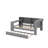 Wood Full Size Platform Bed With Storage Shelves, Trundle, Charging Station, LED, Desk And Upholstered Headboard-858540591