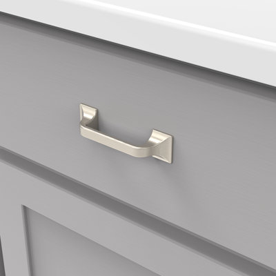 Forge Collection Handle Pull - 3" Center to Center Cabinet Pull Satin Nickel - Farmhouse Hardware for Drawers & Cabinets (Set of 1)