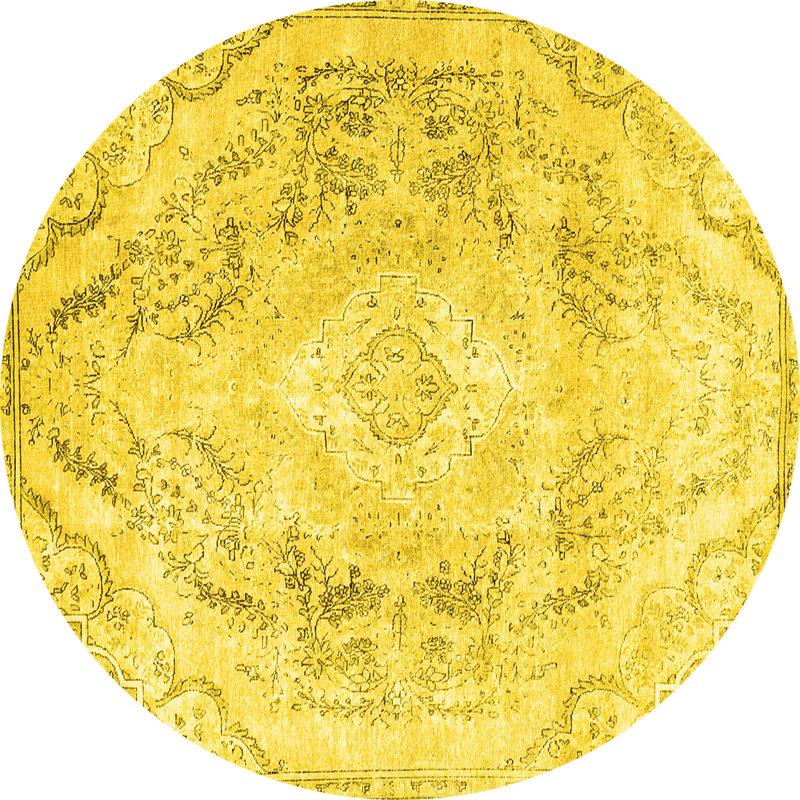 Washable Floral Indoor Rug, Round 5'