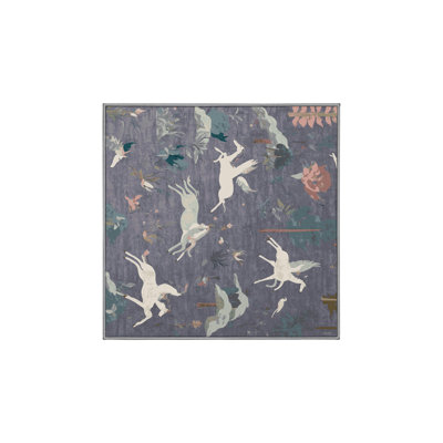 Tapis gris soyeux et moelleux